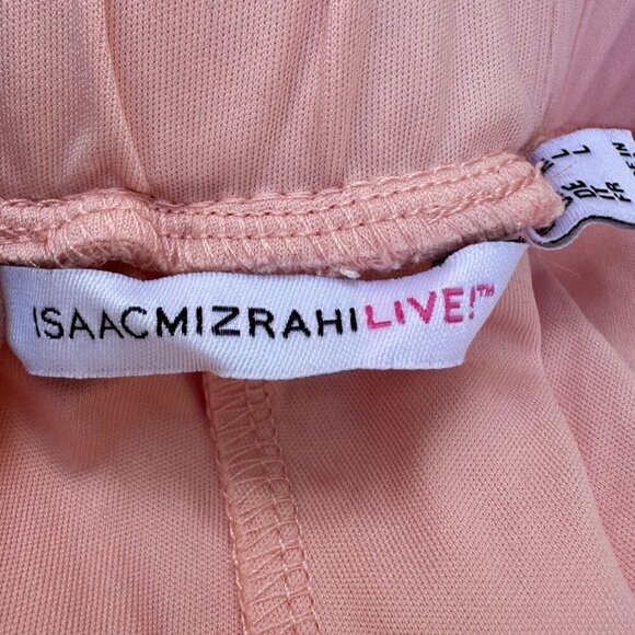 Isaac Mizrahi Live Womens Pink Lace Overlay Elastic Waist Lined Wide Leg Pants M - Picture 5 of 9